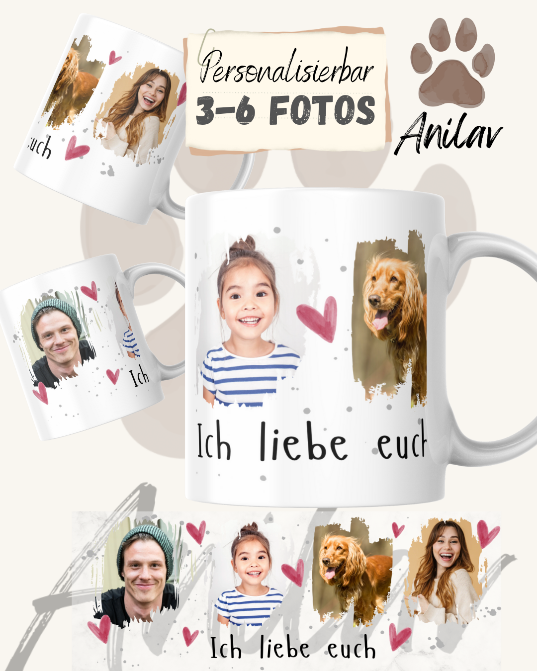 Tasse "Ich liebe euch"