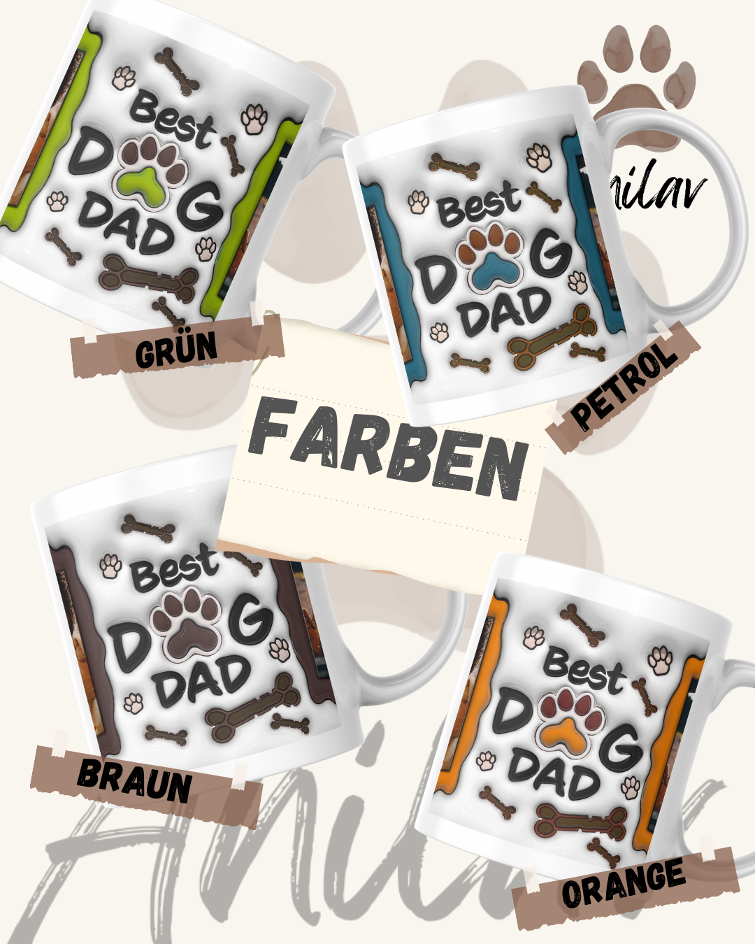 Tasse "Dog Dad" Bester Hundepapa