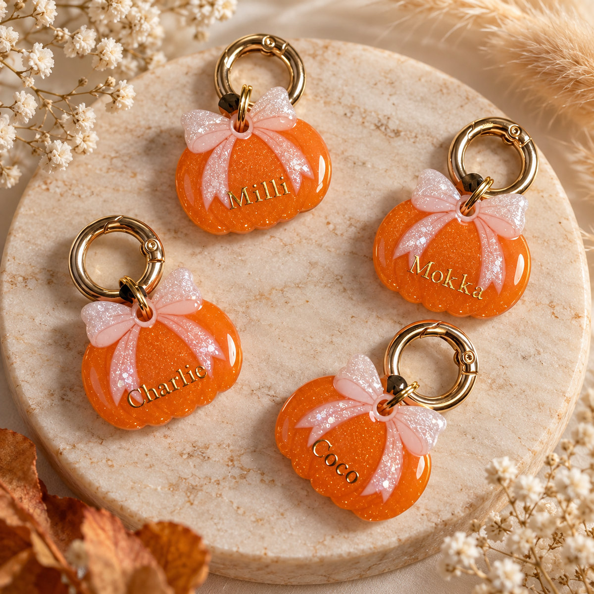 Dog Tag "Rosie´s Kürbiszauber"- Satin Edition- Herbst Kollektion - Hundemarke Halsband Anhänger