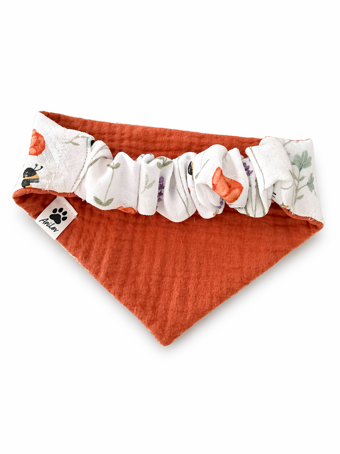 Scrunchie-Bandana - Hummel + Orange - Musselin - Halstuch