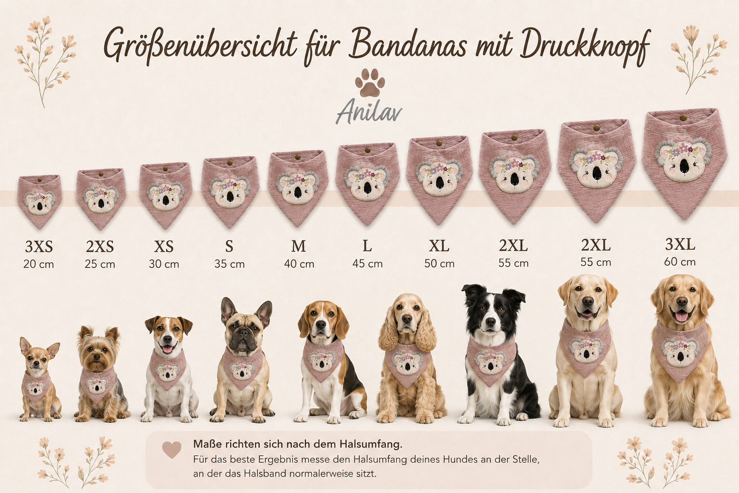 Bandana mit Druckknopf - Koala Boho - Musselin