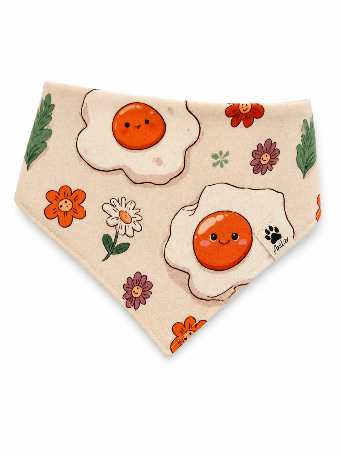 Scrunchie-Bandana - Spiegelei Happy - Musselin - Halstuch
