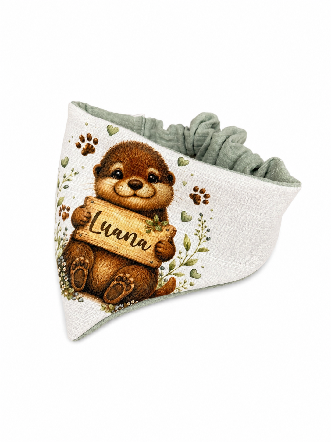 Scrunchie-Bandana - Otter - Musselin - Halstuch - personalisierbar