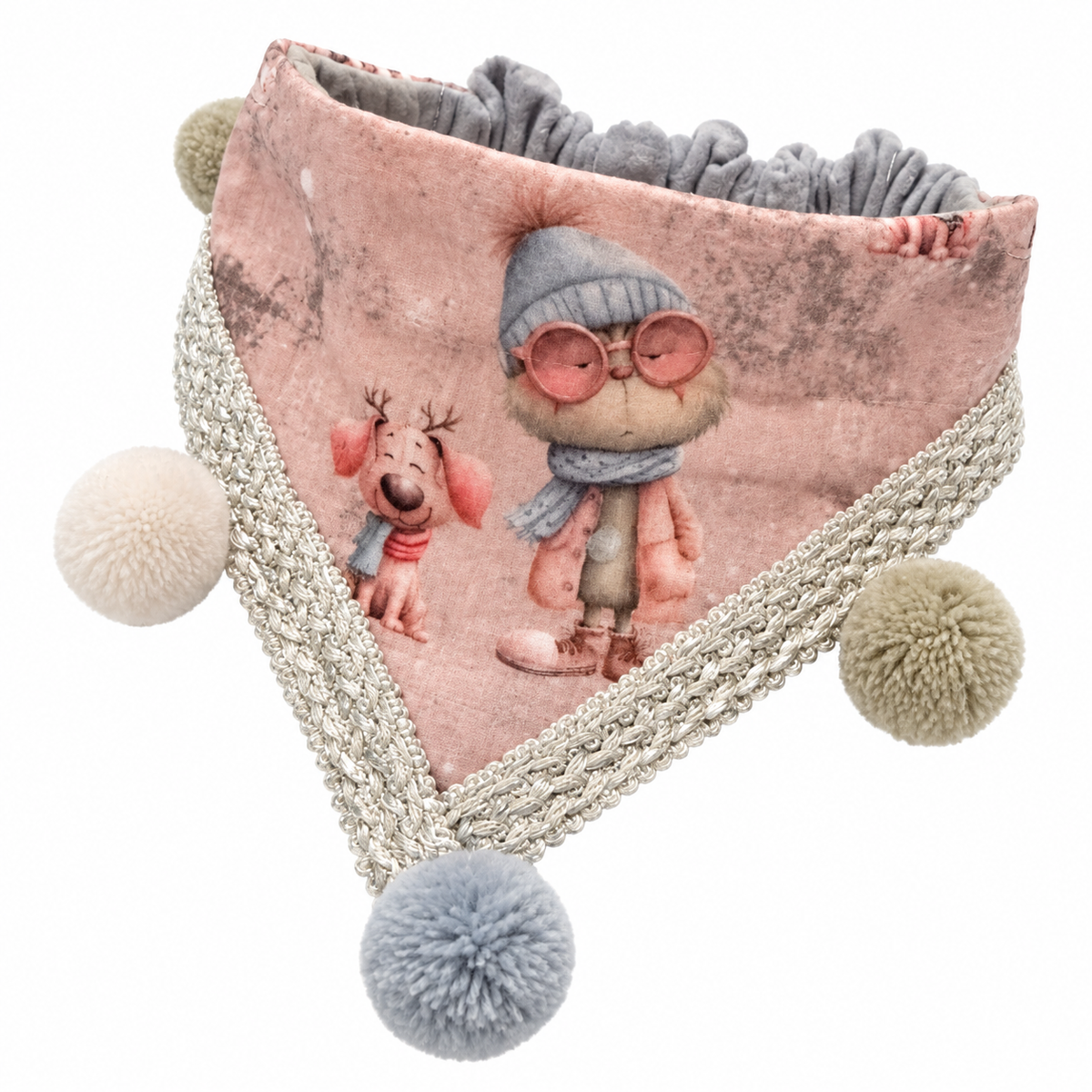 Scrunchie-Bandana - Wintermuffel - Musselin - Halstuch