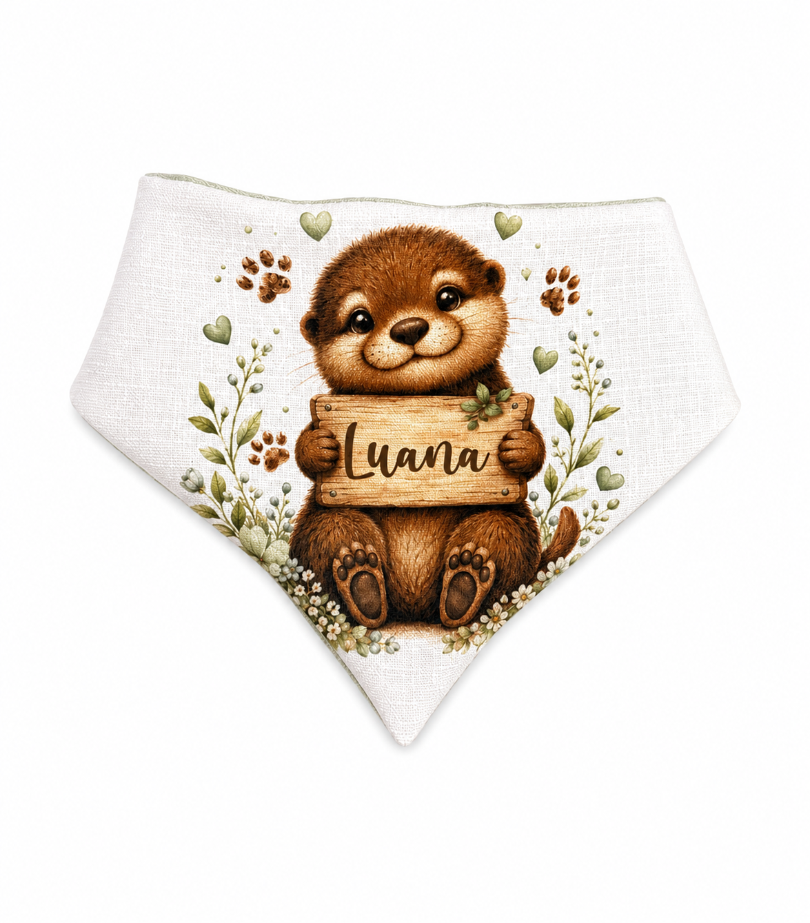 Scrunchie-Bandana - Otter - Musselin - Halstuch - personalisierbar