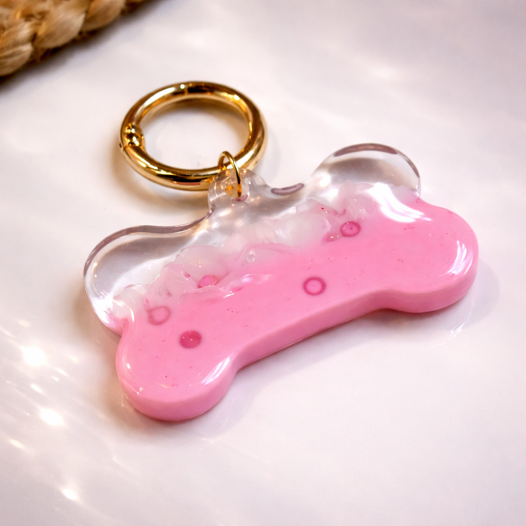 Dog Tag "Strawberries and Cream Frappuccino" - Starpups Kollektion - Anhänger Hundemarke Halsband