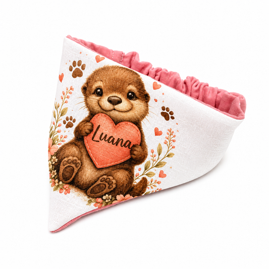 Scrunchie-Bandana - Otter - Musselin - Halstuch - personalisierbar