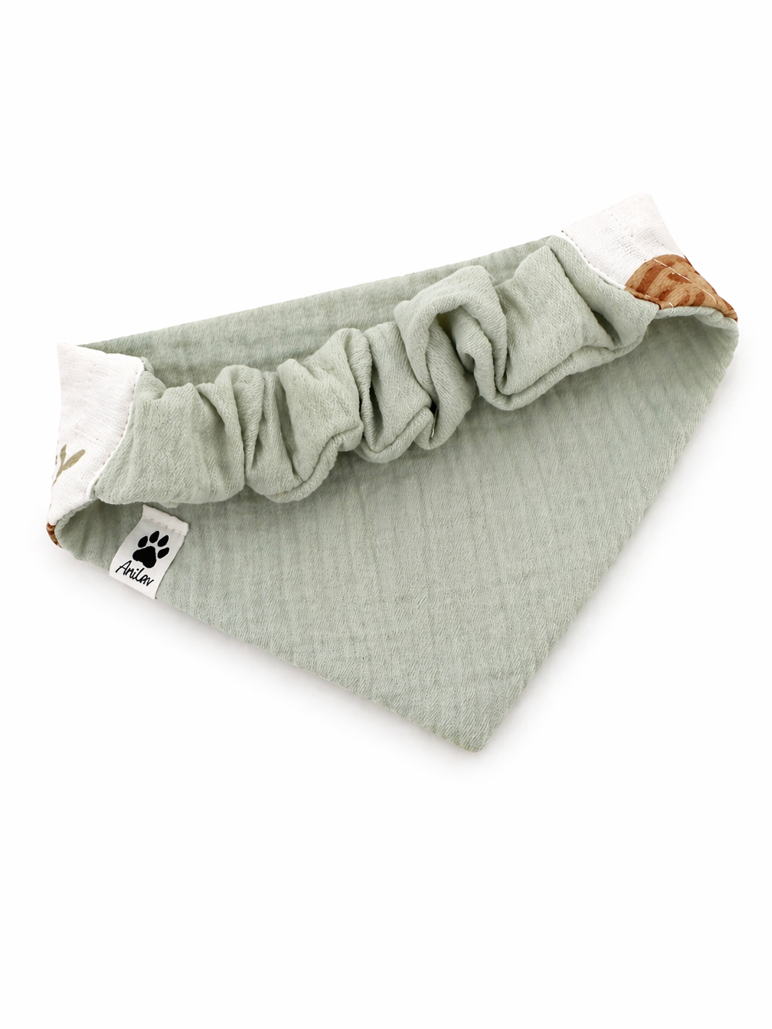 Scrunchie-Bandana - Wildschweine + Mint - Musselin - Halstuch