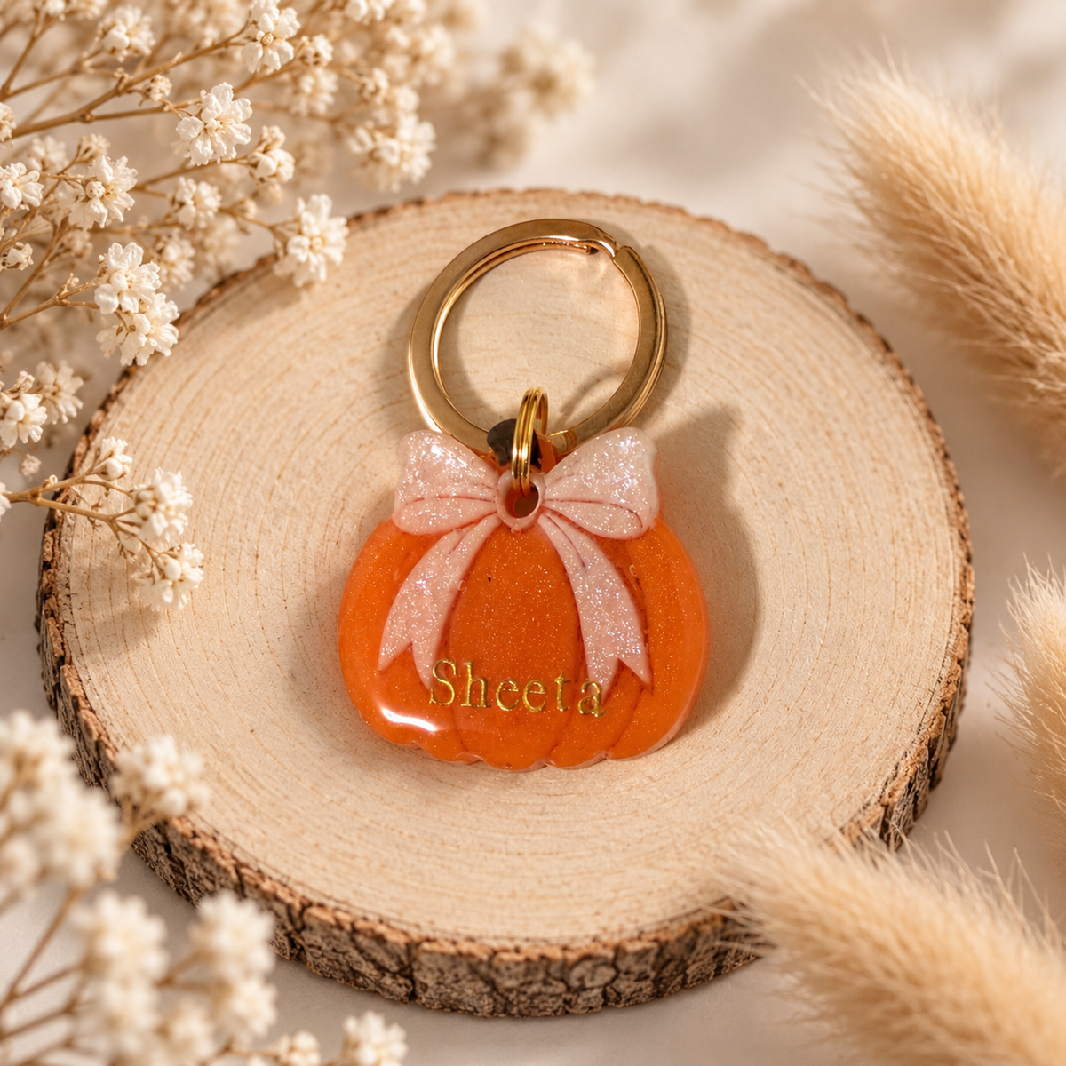 Dog Tag "Rosie´s Kürbiszauber"- Satin Edition- Herbst Kollektion - Hundemarke Halsband Anhänger