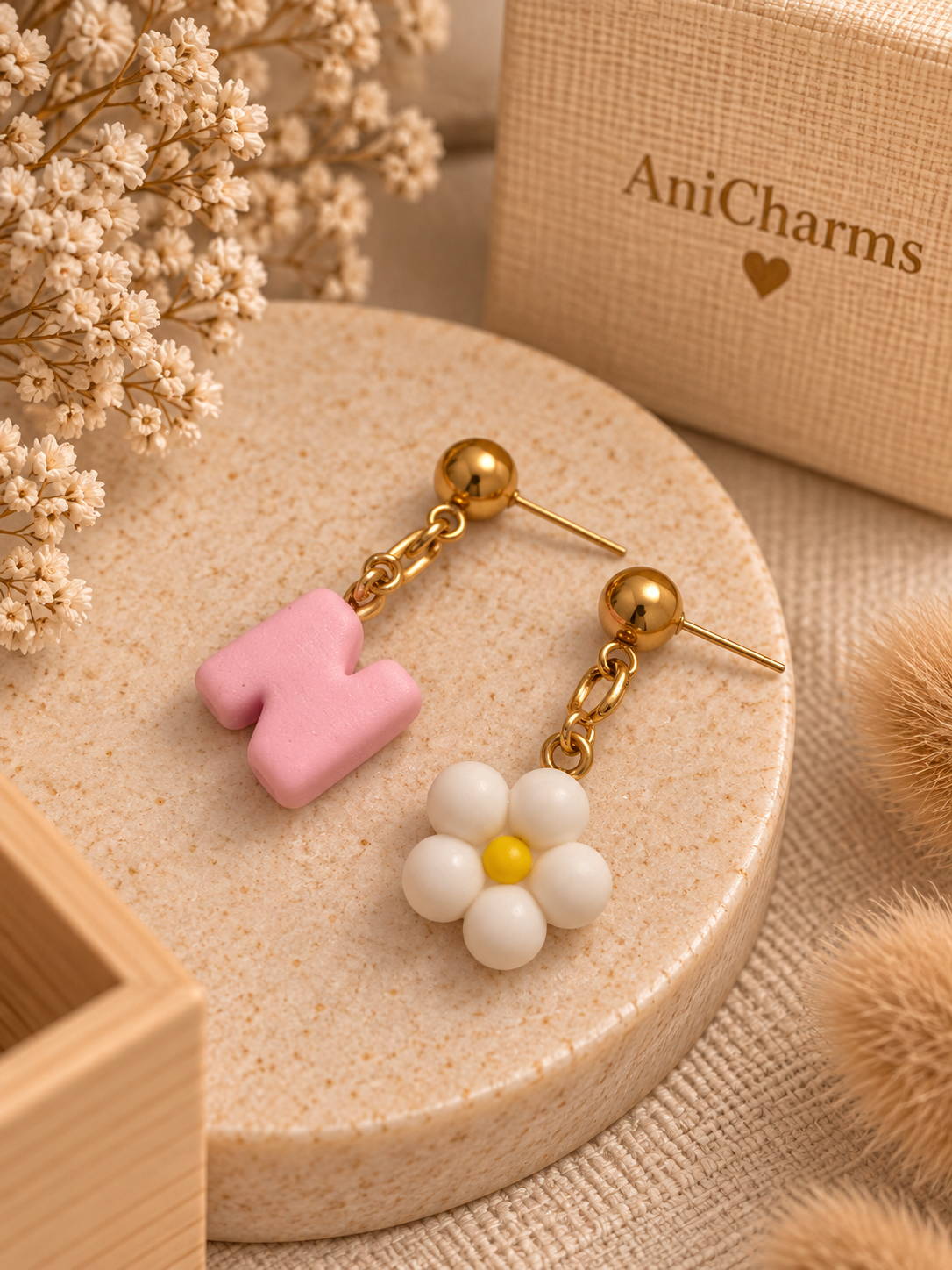Charm-Träger - Stecker mit Öse - Edelstahl - gold