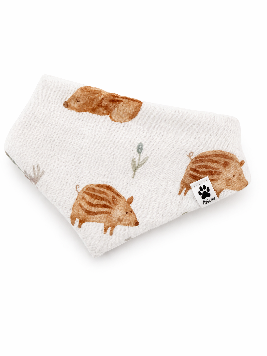 Scrunchie-Bandana - Wildschweine + Mint - Musselin - Halstuch