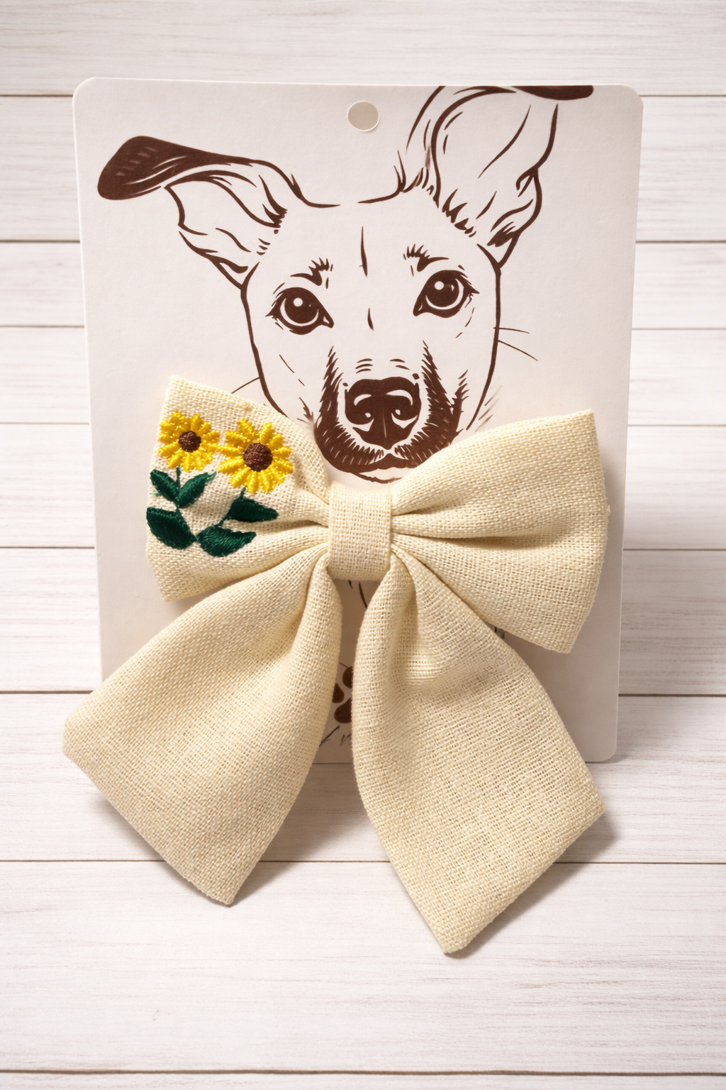 Hund Fliege Halsband - Sonnenblume Stickerei