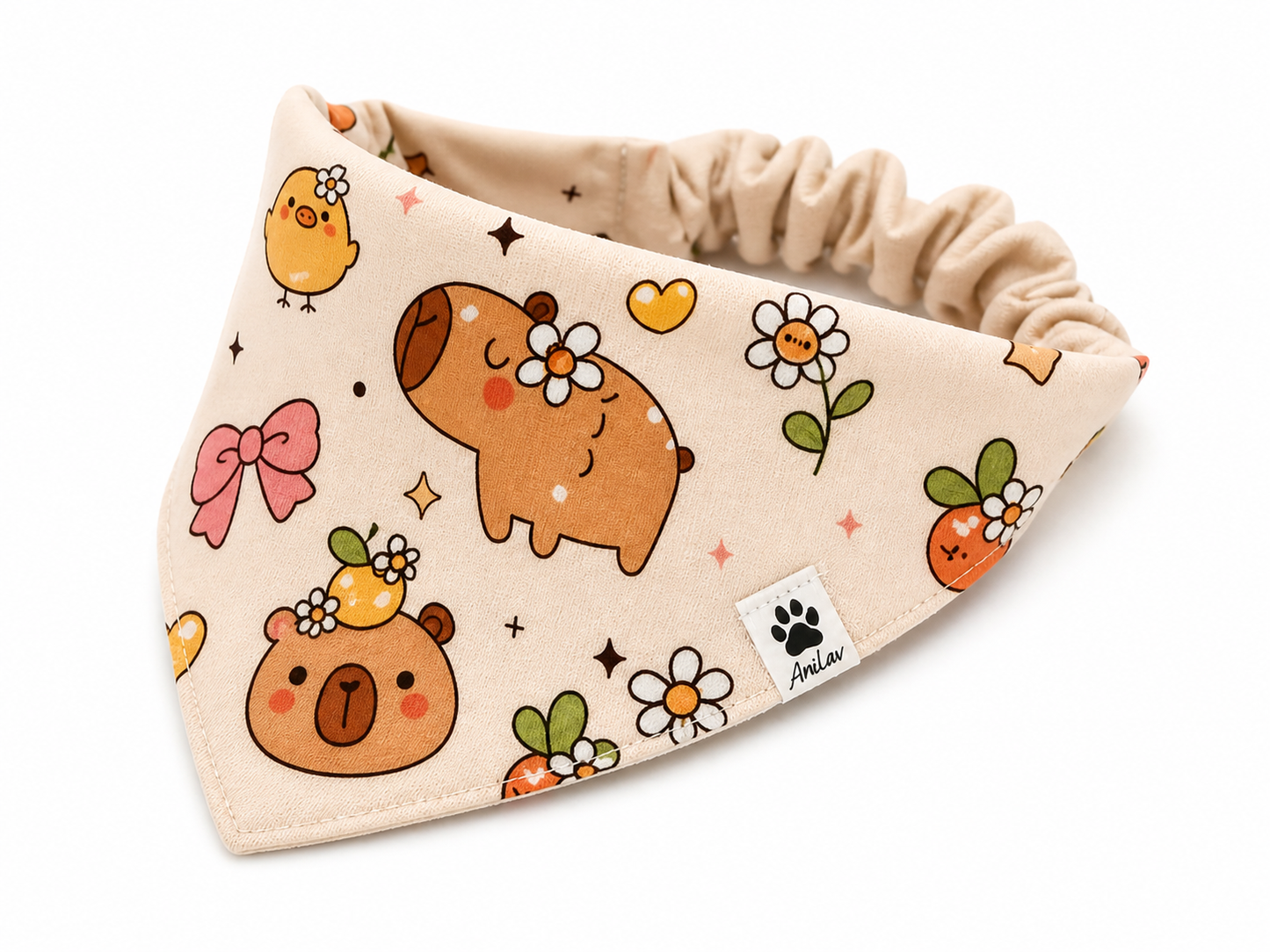 Scrunchie-Bandana - Capybara - Musselin - Halstuch