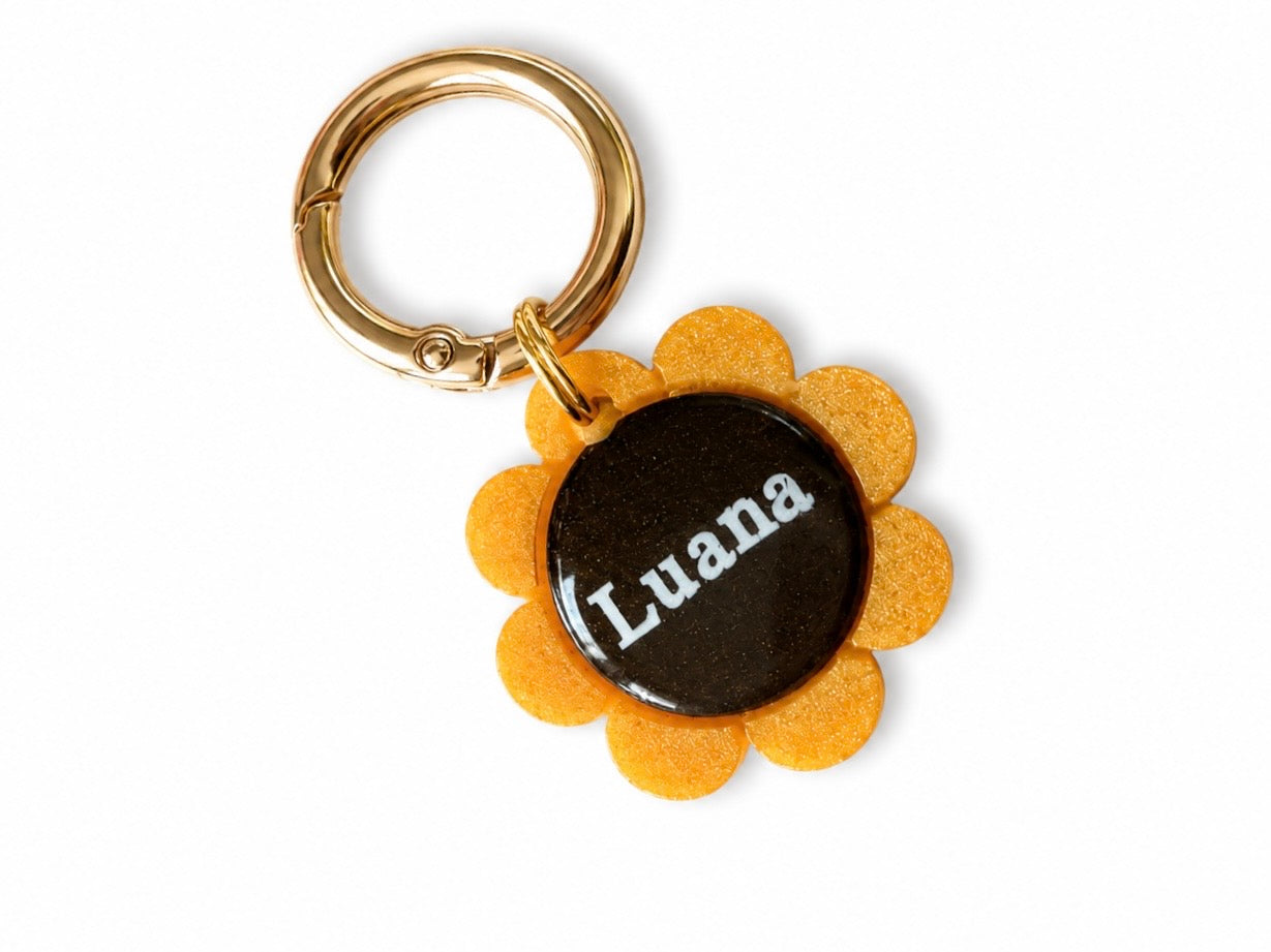Dog Tag "Sonnenblume"- Flower Power Kollektion - Hundemarke Halsband Anhänger