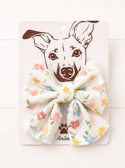 Hund Fliege Matrosenfliege Halsband - pastell Blumen Dots
