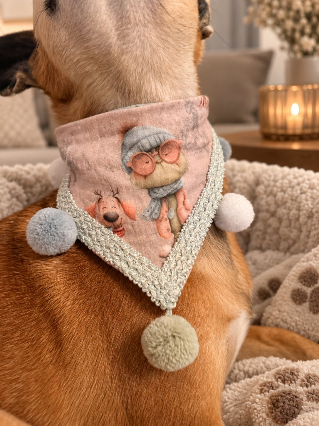 Scrunchie-Bandana - Wintermuffel - Musselin - Halstuch