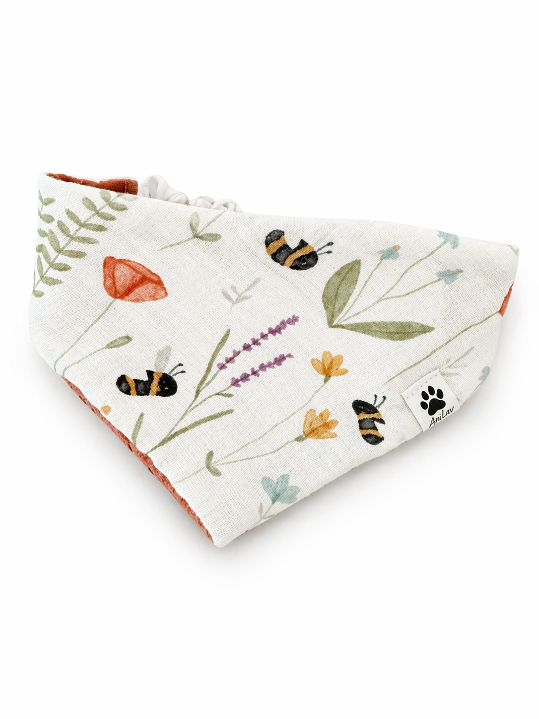 Scrunchie-Bandana - Hummel + Orange - Musselin - Halstuch