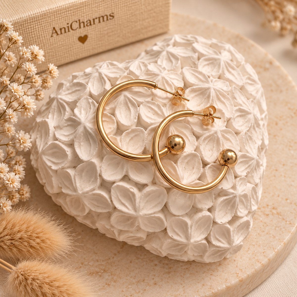 Charm-Träger - Creole - Edelstahl - gold