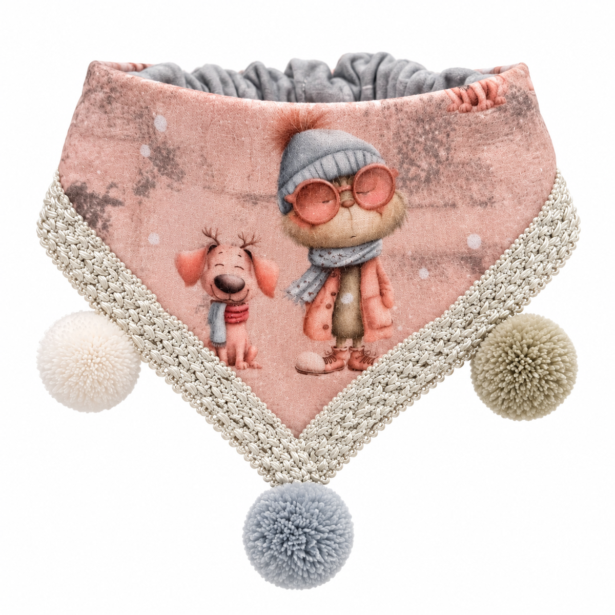 Scrunchie-Bandana - Wintermuffel - Musselin - Halstuch