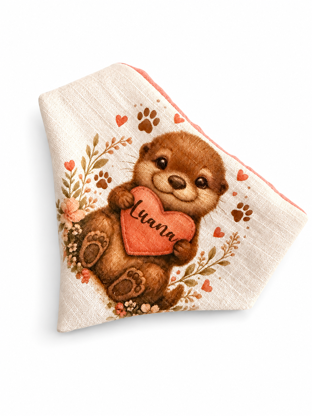 Scrunchie-Bandana - Otter - Musselin - Halstuch - personalisierbar
