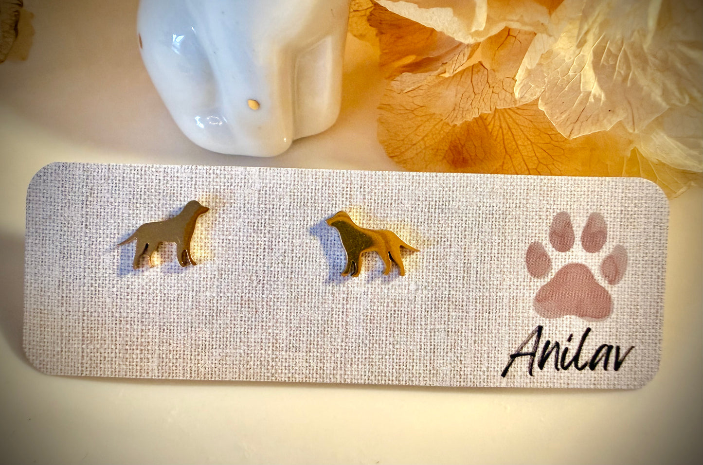 Labrador Ohrringe - Hund (Gold/Silber/Schwarz)