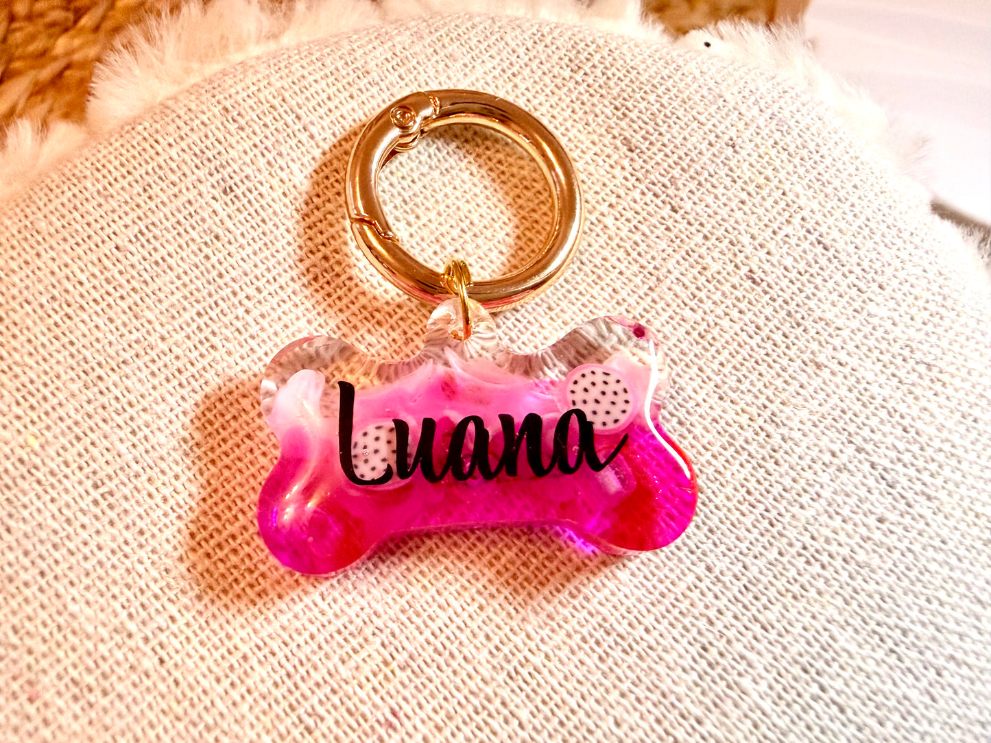 Dog Tag "Pink Drink" - Starpups Kollektion - Anhänger Hundemarke Halsband