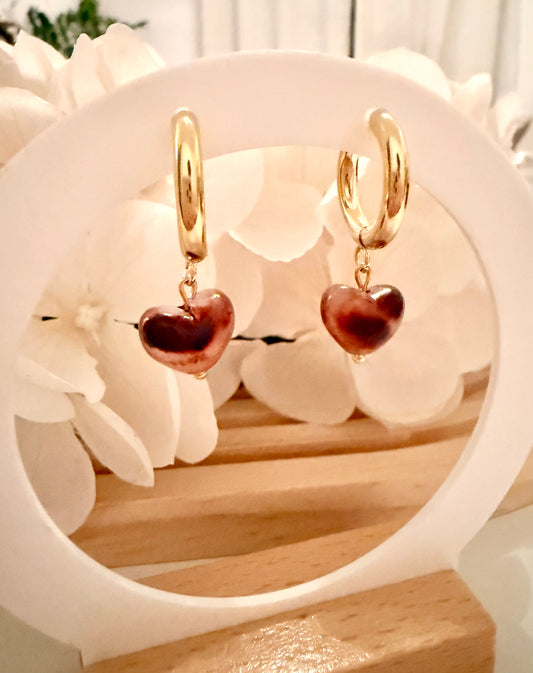 Ohrringe - Herz Leo Creole gold/ silber