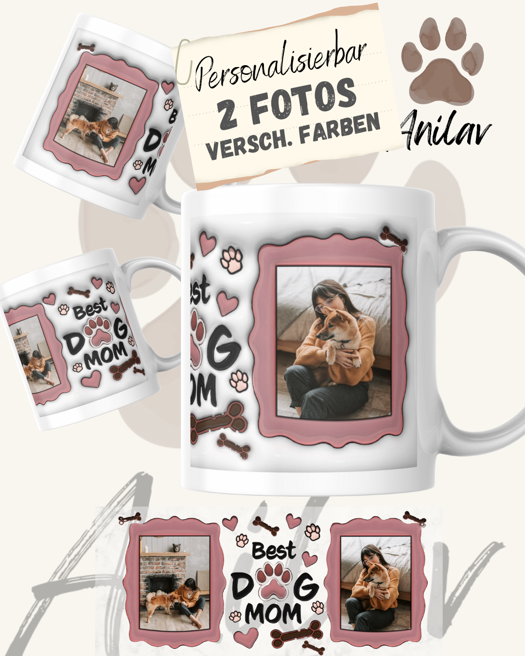 Tasse "Dog Mom" Beste Hundemama