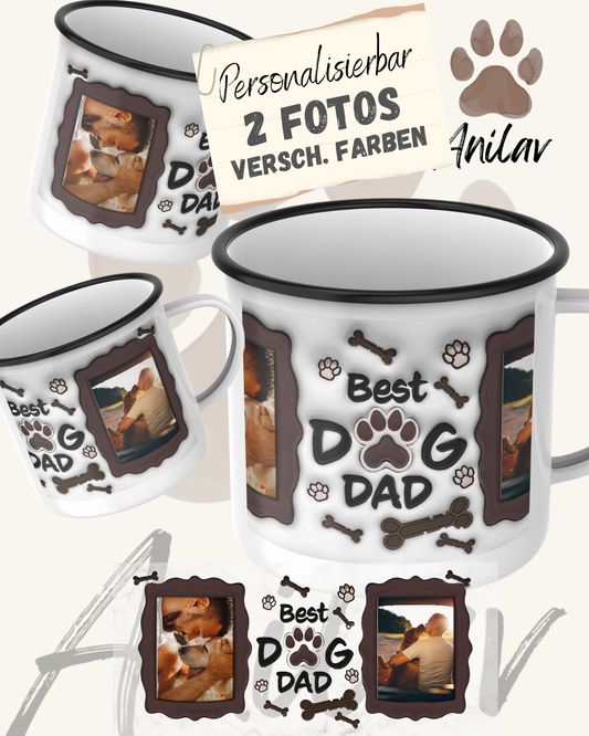 Emaille-Tasse "Dog Dad" Bester Hundepapa
