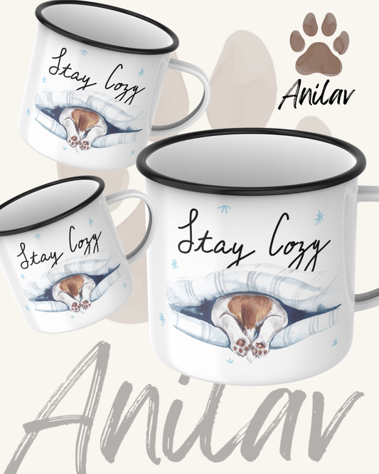 Emaille Tasse "Stay Cozy"